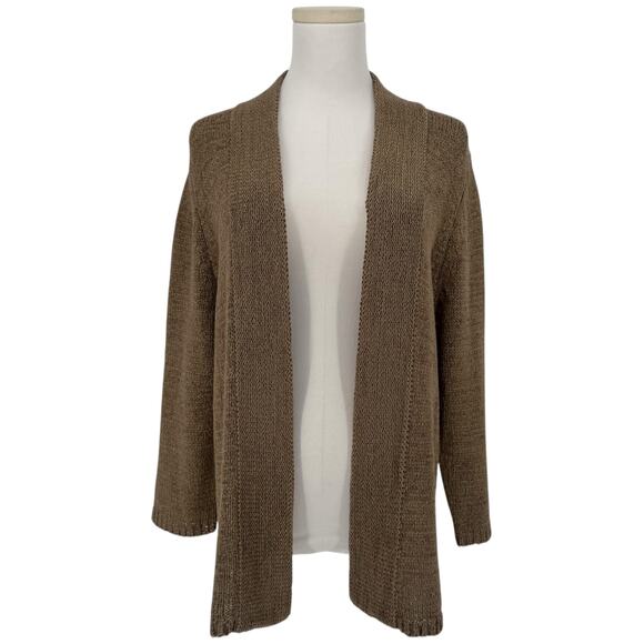 August Silk Knit Open Front Cardigan Sweater Women's XL Casual Cozy - Picture 1 of 7